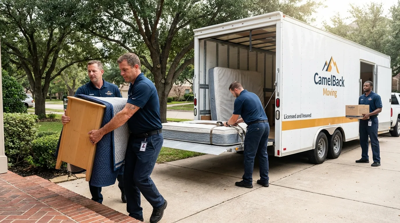 Crew loading residential truck for cross-state move from Kansas City, KS
